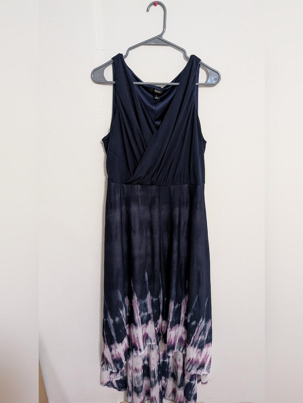 Simply Vera Vera Wang Navy Sleeveless Maxi Dress with Purple Tie-Dye Hem